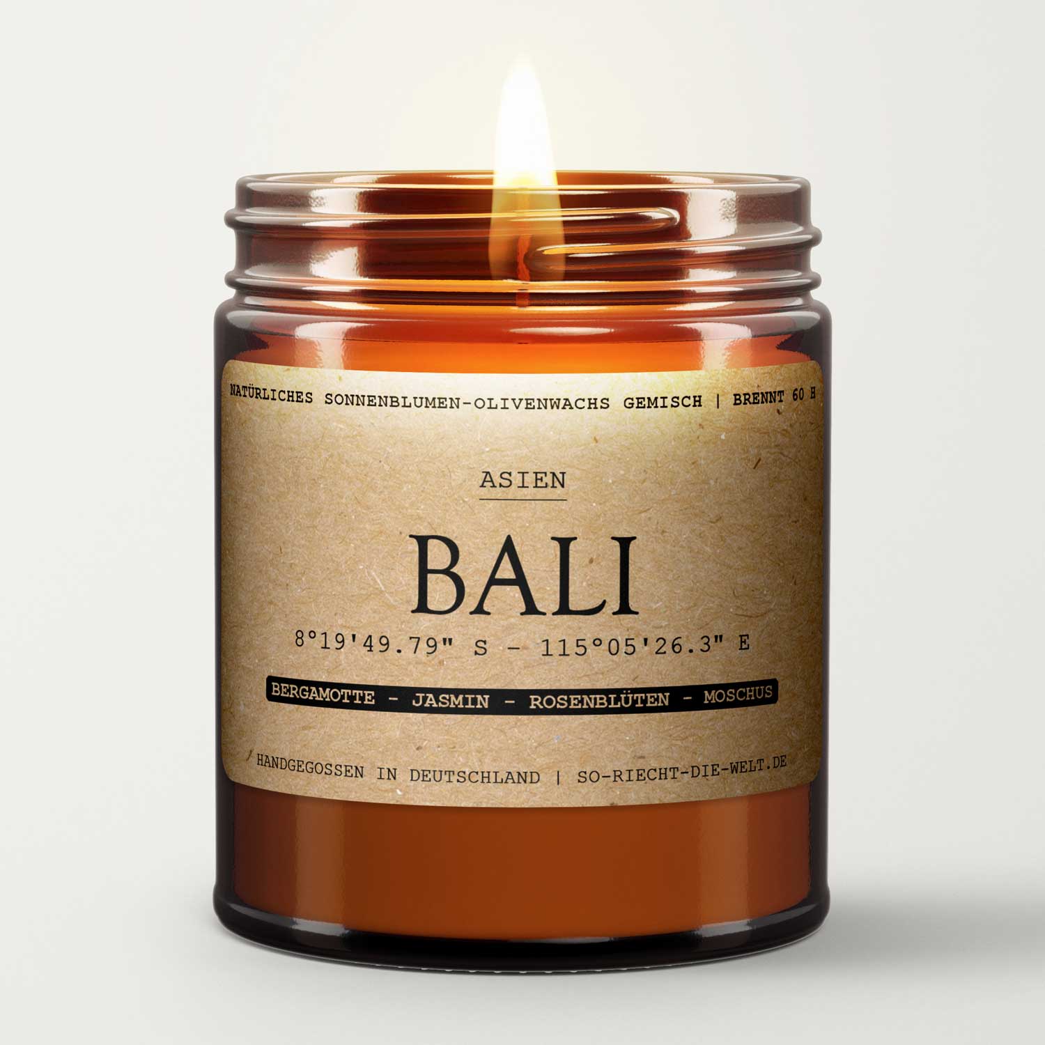 Bali Scented Candle – Bergamot | Jasmine | Rose Petals | Musk-1