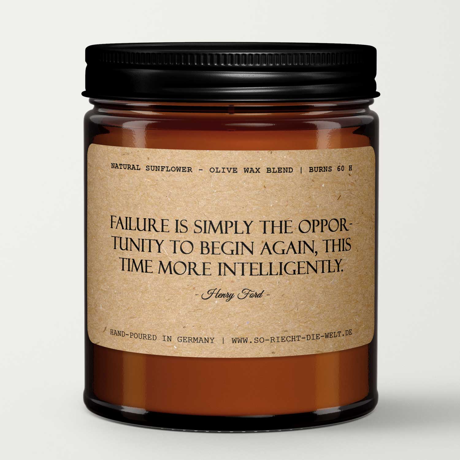 “Failure is simply the opportunity to begin again, this time more intelligently.” – Henry Ford Scented Candle | 240 ml | 450 g | Natural Wax-0