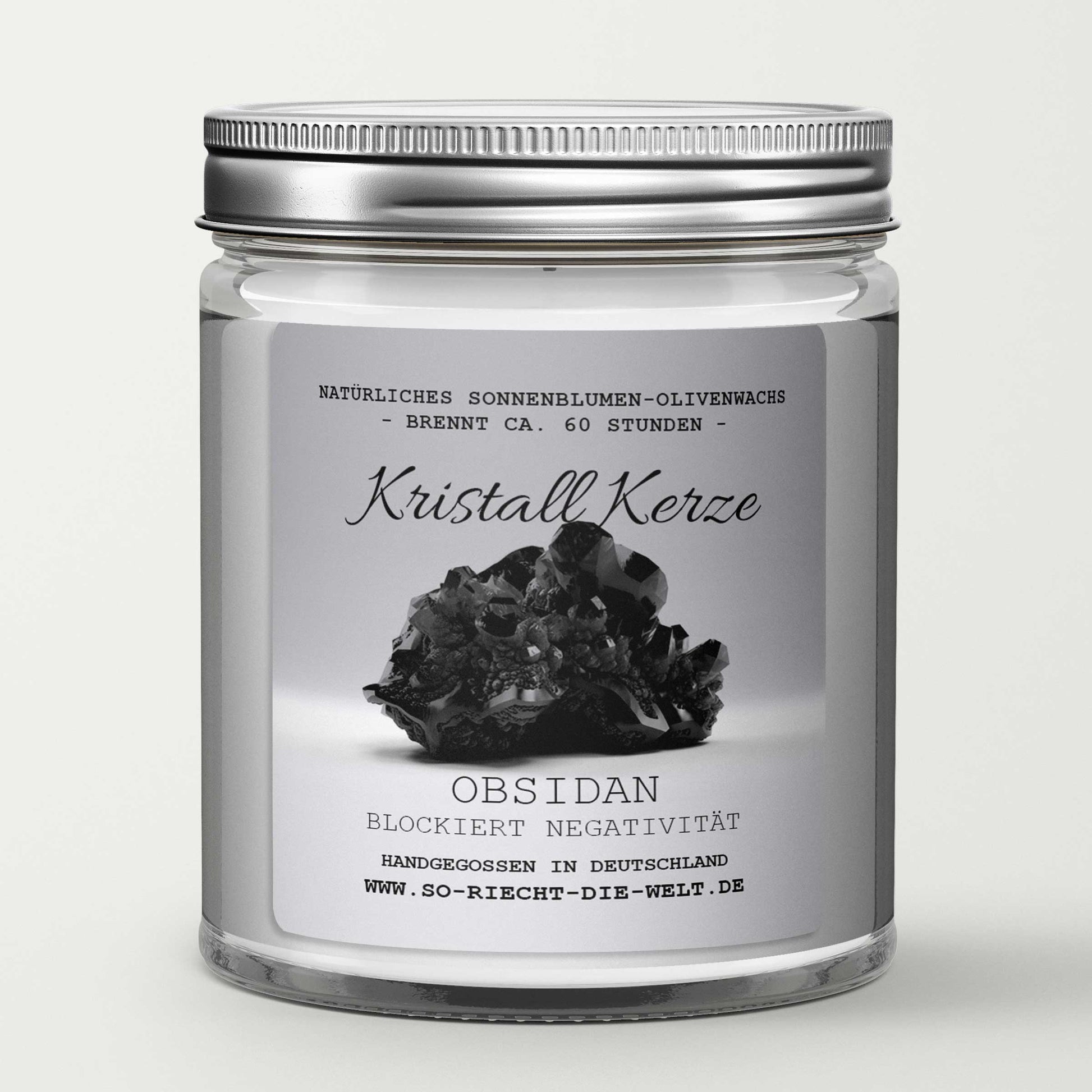 BLOCK NEGATIVITY – Obsidian Crystal Scented Candle – Amber & Myrrh-2