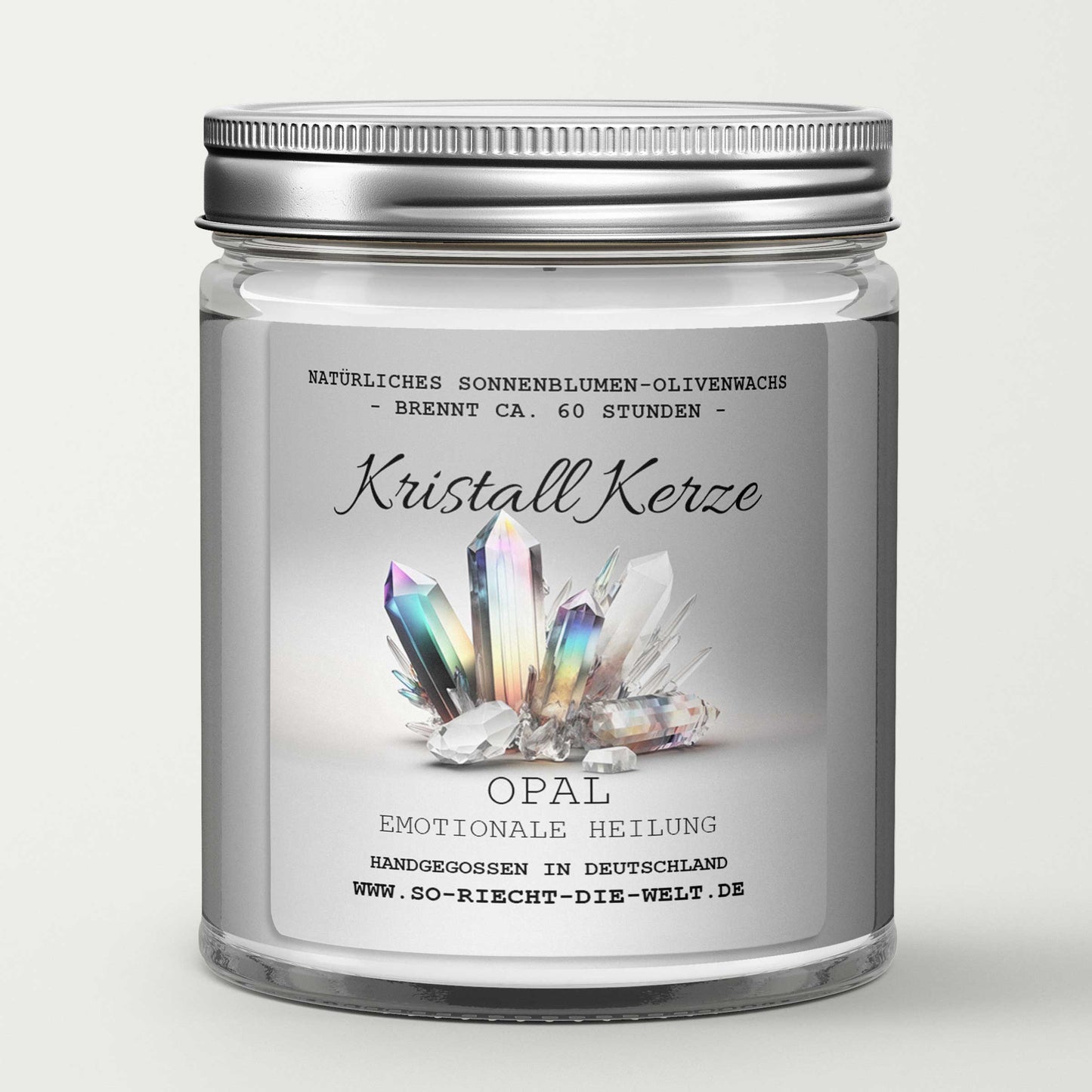 EMOTIONAL HEALING – Opal Crystal Scented Candle Vetiver | Patchouli | Labdanum-2