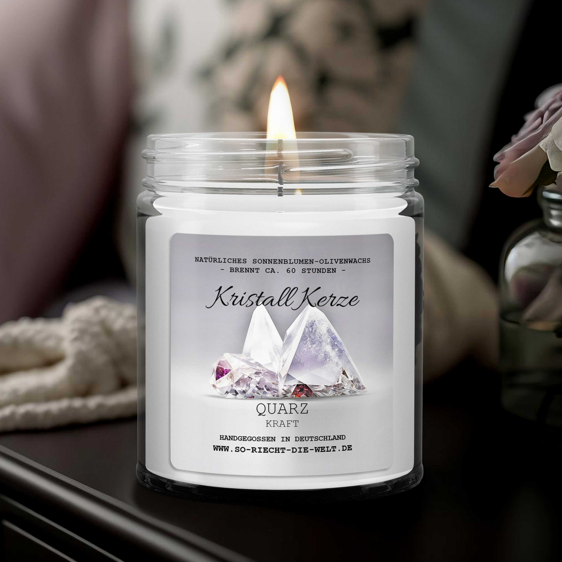 STRENGTH – Clear Quartz Crystal Scented Candle Glacier | Morning Air-0