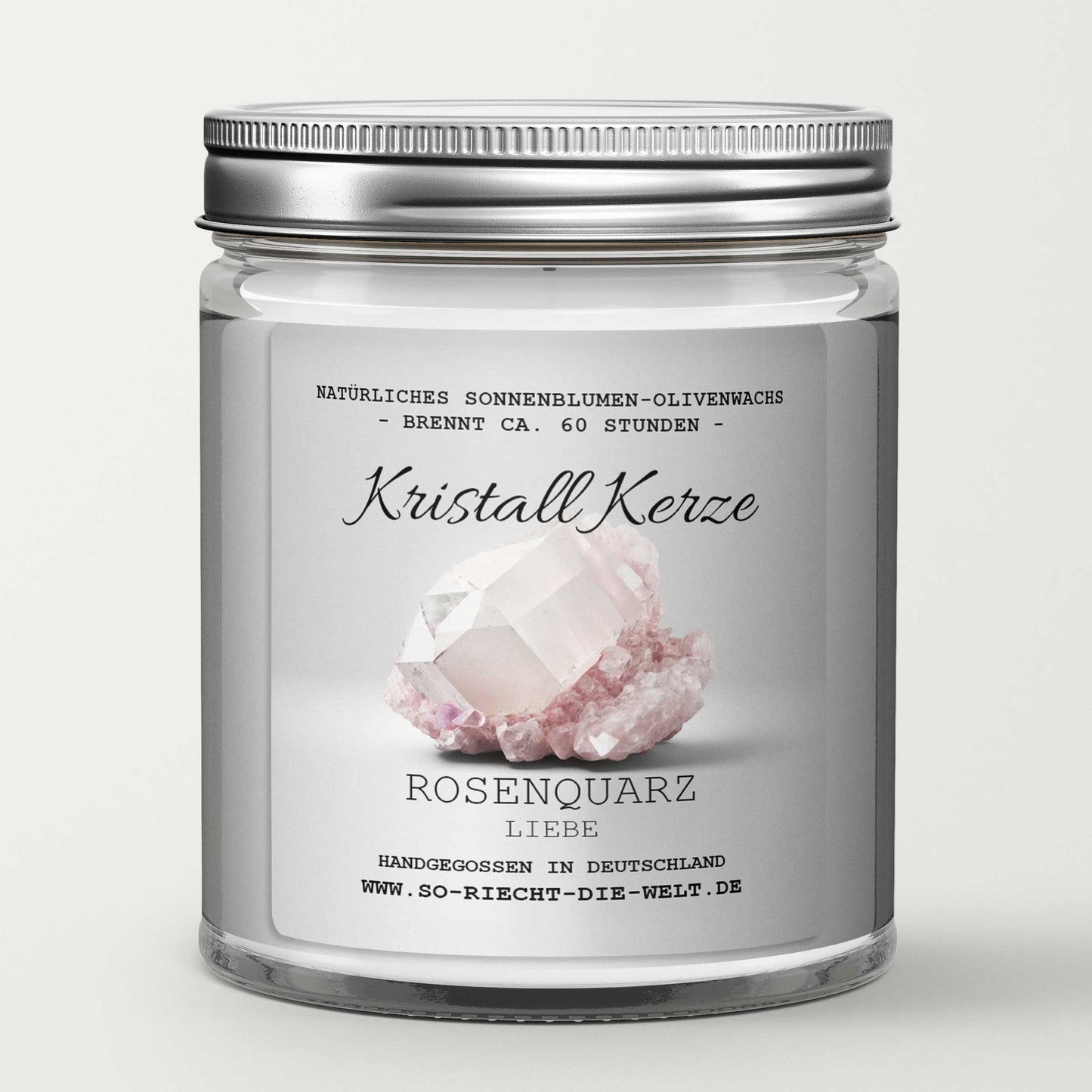 LOVE – Rose Quartz Crystal Scented Candle Cashmere | Patchouli | Jasmine-3
